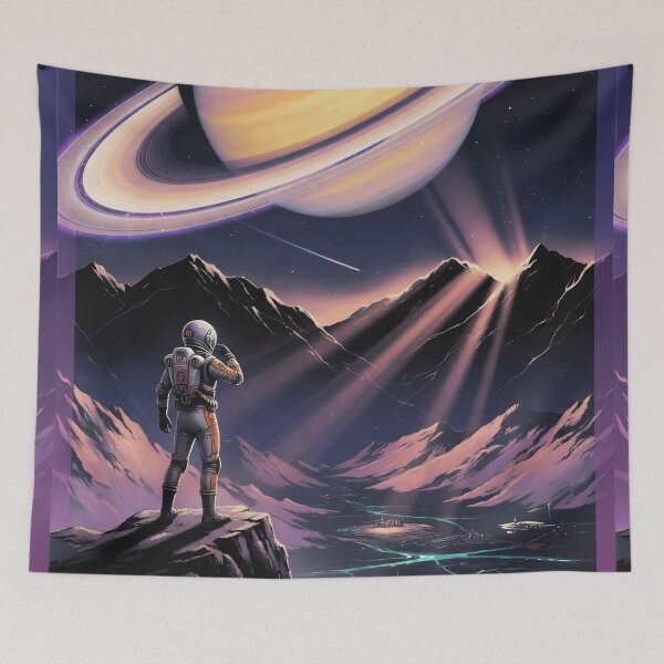 Item preview, Saturn Colony | Retro Arcade Carpet Vintage Sci-Fi Cosmic Art designed and sold by Ruta.