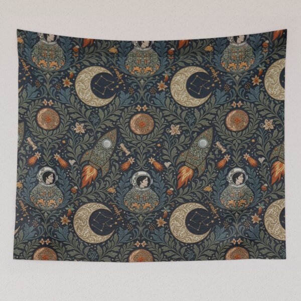 Item preview, Space Retro Embroidery Pattern | Retro Arcade Carpet Cosmic Galaxy Art designed and sold by Ruta.