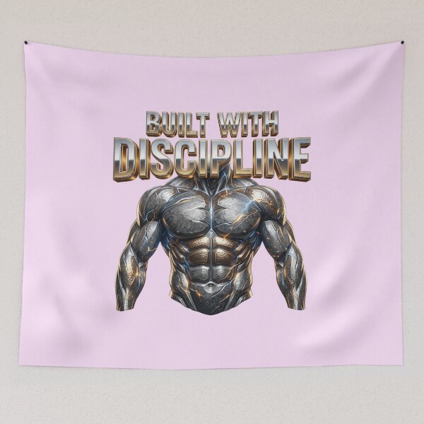 Item preview, Built With Discipline Bodybuilding Motivation designed and sold by pradeepvisuals.