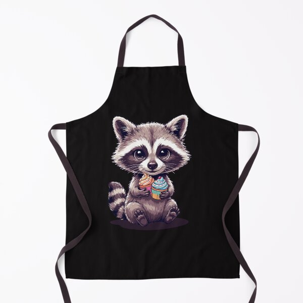 Item preview, Cute Raccoon Holding Cupcakes Kawaii Cartoon Animal designed and sold by Royalsticker.