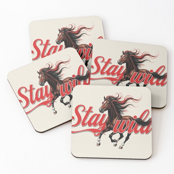 Artikelvorschau, Stay Wild Horse Retro Vintage Western Motivationskunst entworfen und verkauft von Ruta.