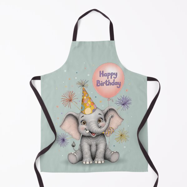 Item preview, Happy Birthday Elephant | Cute Retro Arcade Carpet Birthday Card Art designed and sold by Ruta.