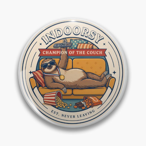 Item preview, Indoorsy Champion of the Couch Funny Sloth Introvert Vintage Design designed and sold by ArcticFoxStudio.