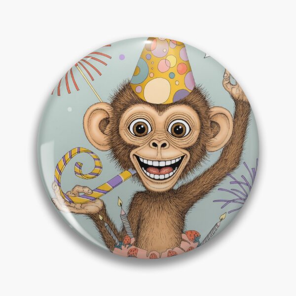 Item preview, Monkey Birthday Surprise Card Birthday Card Art  designed and sold by Ruta.