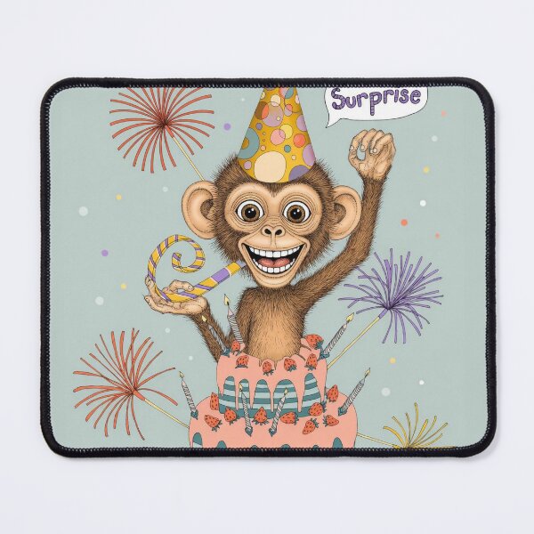 Item preview, Monkey Birthday Surprise Card Birthday Card Art designed and sold by Ruta.