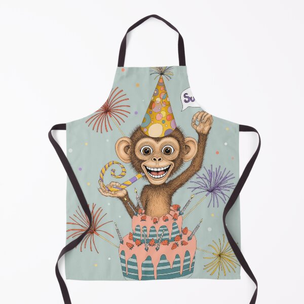 Item preview, Monkey Birthday Surprise Card Birthday Card Art  designed and sold by Ruta.