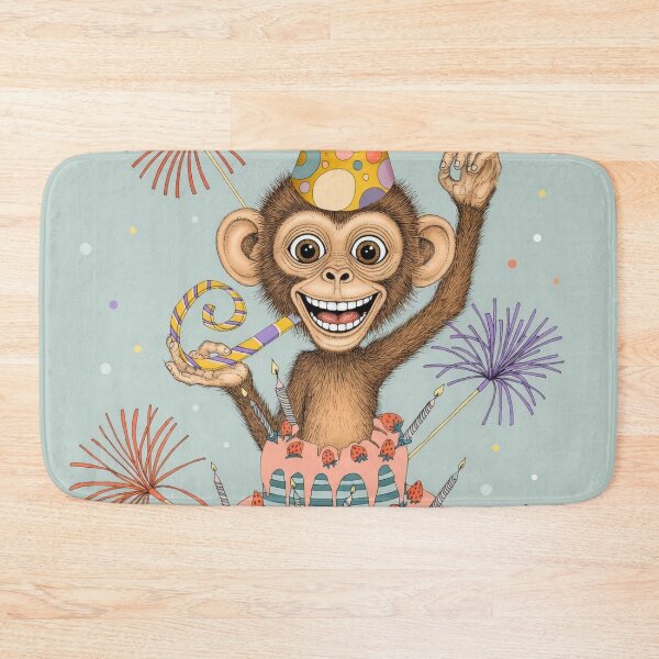 Item preview, Monkey Birthday Surprise Card Birthday Card Art  designed and sold by Ruta.