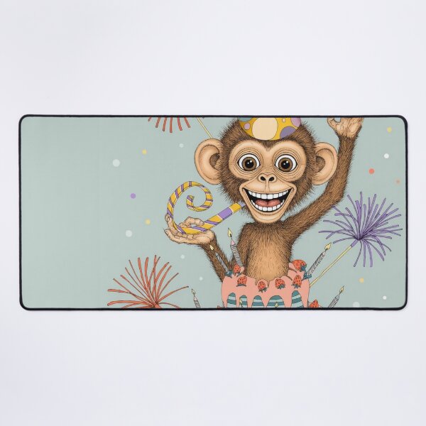 Item preview, Monkey Birthday Surprise Card Birthday Card Art  designed and sold by Ruta.