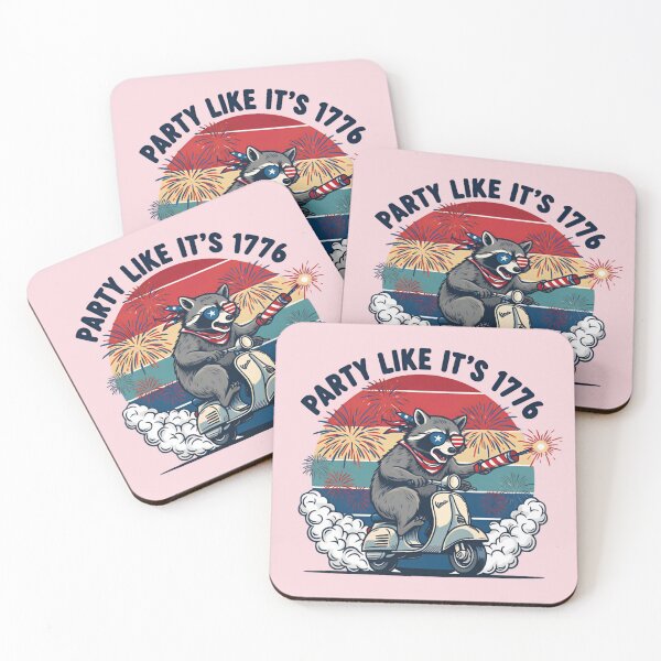 Item preview, Party Like It's 1776 Raccoon Shirt – Funny Patriotic Independence Day T-shirt designed and sold by ZyxDes.