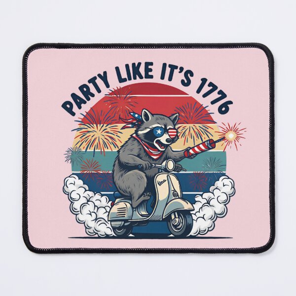 Item preview, Party Like It's 1776 Raccoon Shirt – Funny Patriotic Independence Day T-shirt designed and sold by ZyxDes.