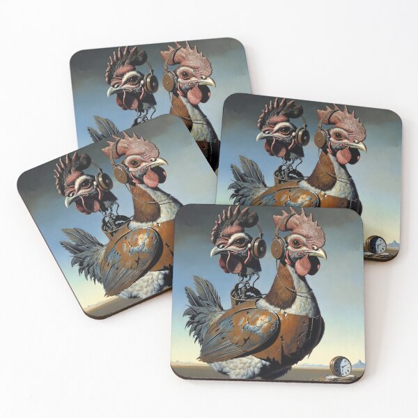 Item preview, Steampunk Chicken | Retro Arcade Carpet Mechanical Brass Bird Art  designed and sold by Ruta.