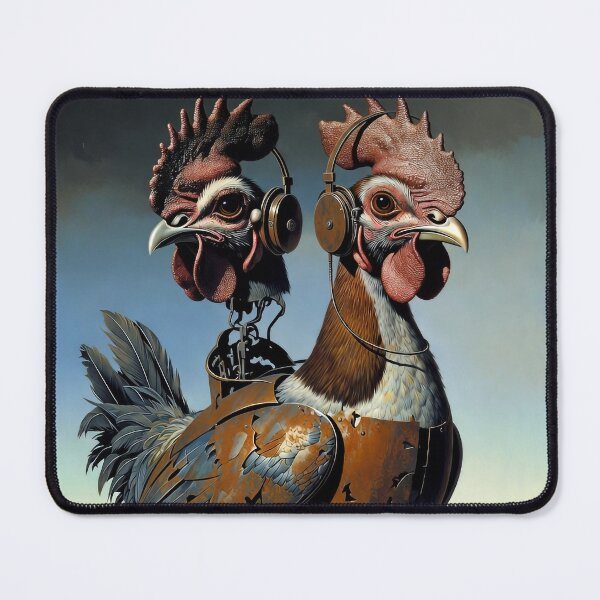 Item preview, Steampunk Chicken | Retro Arcade Carpet Mechanical Brass Bird Art designed and sold by Ruta.