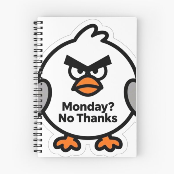 Item preview, Monday? No Thanks | Funny Angry Bird Sticker for Work and School designed and sold by Inkabbmate.