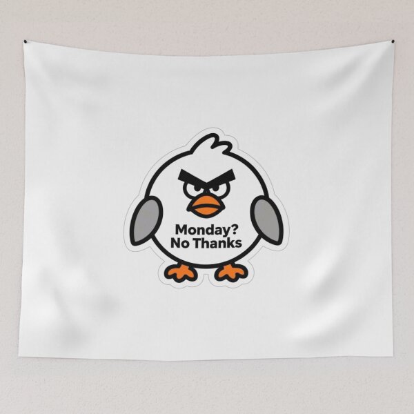 Item preview, Monday? No Thanks | Funny Angry Bird Sticker for Work and School designed and sold by Inkabbmate.