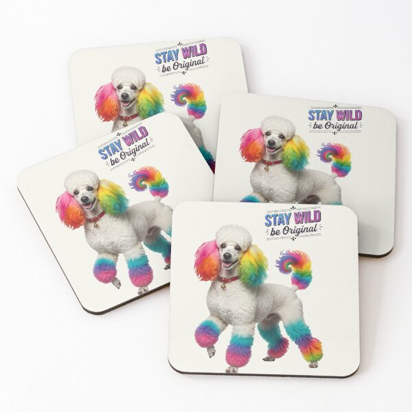 Item preview, Rainbow Poodle | Retro Cute Colorful Dog Art designed and sold by Ruta.