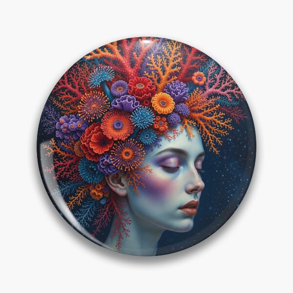 Item preview, Coral Ocean Sea Goddess | Mystic Mermaid Spiritual Art designed and sold by Ruta.