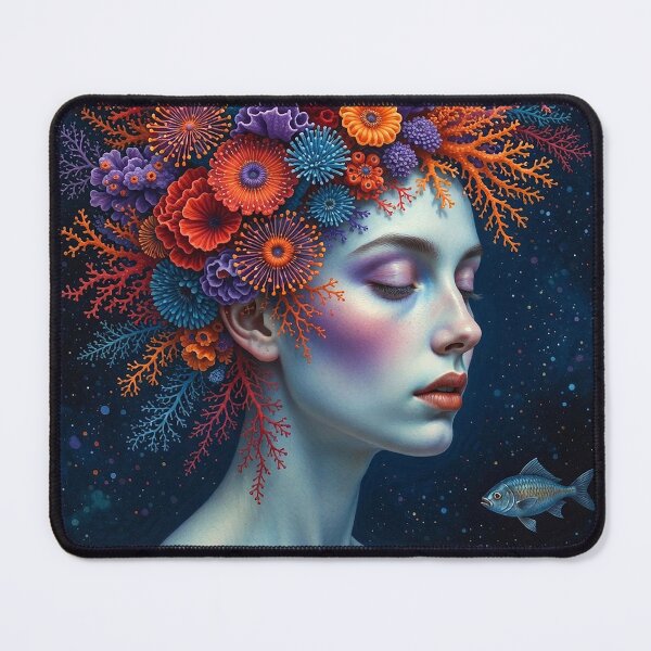 Item preview, Coral Ocean Sea Goddess | Mystic Mermaid Spiritual Art designed and sold by Ruta.
