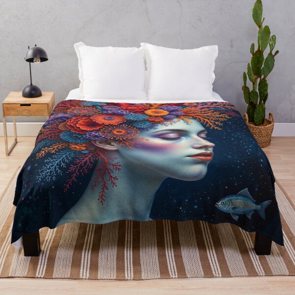 Item preview, Coral Ocean Sea Goddess | Mystic Mermaid Spiritual Art designed and sold by Ruta.