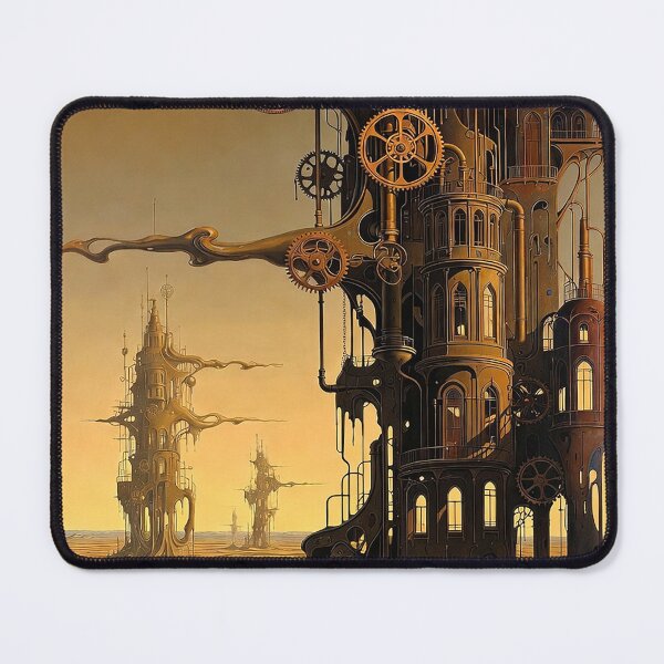 Item preview, Desert Dune Steampunk Landscape | Retro Arcade Carpet Airship Adventure Art designed and sold by Ruta.