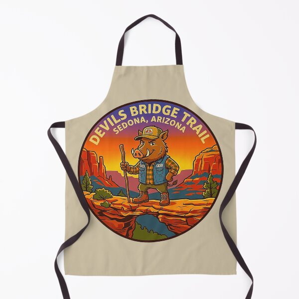 Item preview, Vintage Devils Bridge Trail Sedona Arizona Javelina Mascot Retro Badge designed and sold by MT-Hub | Cute Aesthetic Art, Stickers & Phone Cases.