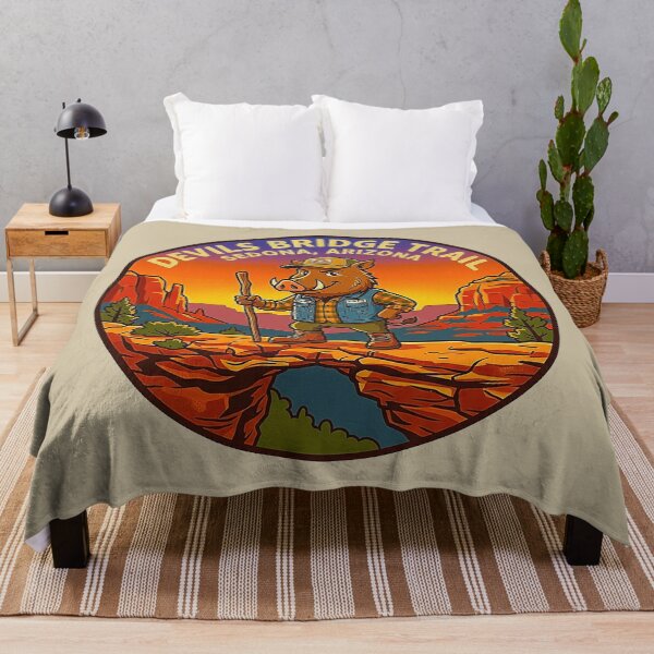 Item preview, Vintage Devils Bridge Trail Sedona Arizona Javelina Mascot Retro Badge designed and sold by MT-Hub | Cute Aesthetic Art, Stickers & Phone Cases.