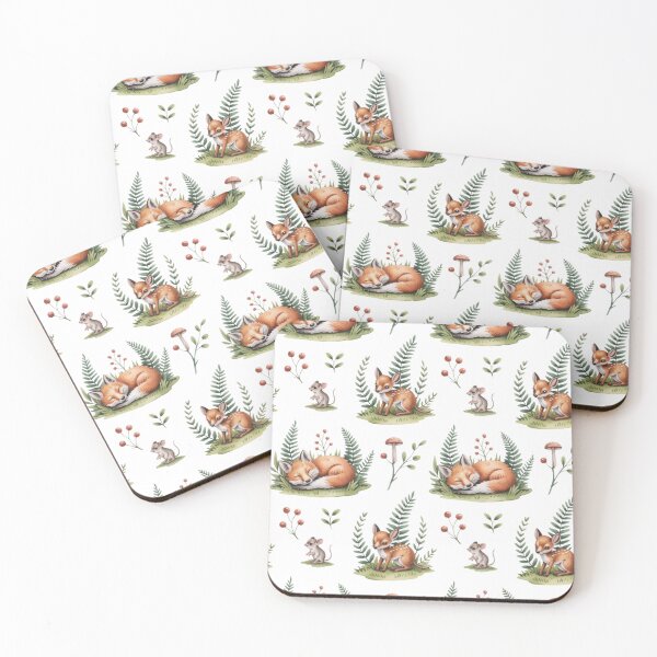 Item preview, Fox Rabbit Seamless Pattern Cottagecore Watercolor designed and sold by CalmCapy Co.