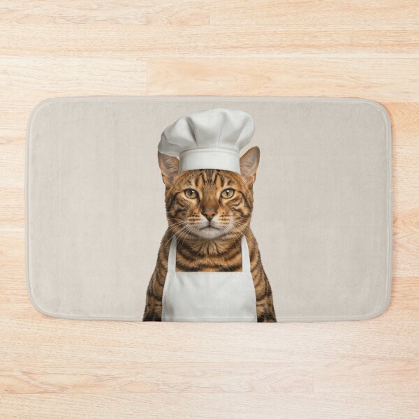 Item preview, Funny Toyger Cat Chef Realistic Animal Cooking Humor Art designed and sold by LazyOwlStore.