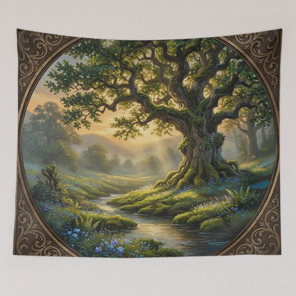 Item preview, Forest landscape | Mystic Woods Nature vintage retro designed and sold by Ruta.