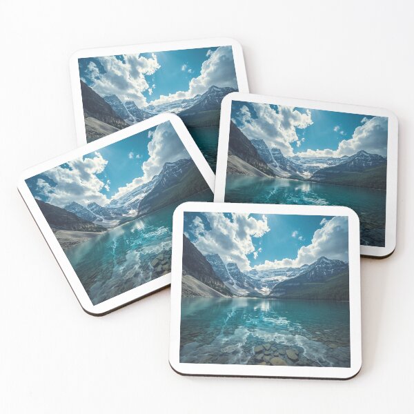 Item preview, Bright Blue Water and Mountain Scene designed and sold by Nene Bird Designs.