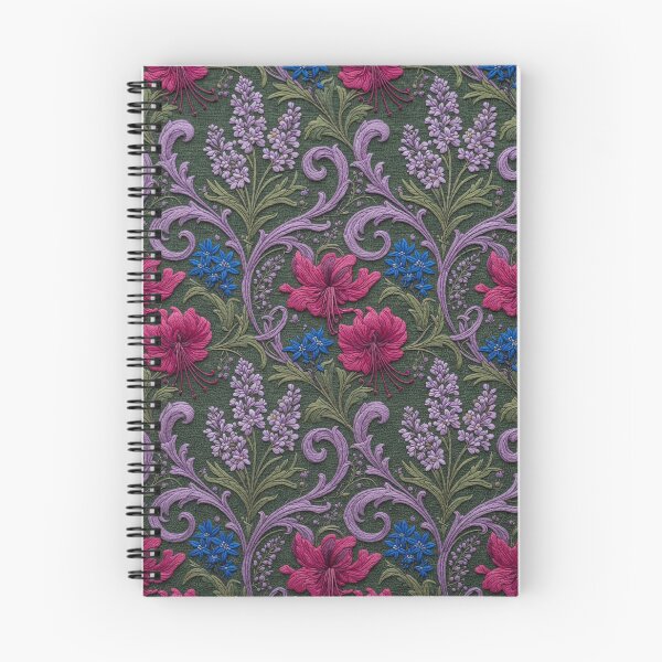 Item preview, Fuchsia & Lavender Floral Embroidery Pattern | Vintage Retro Botanical Seamless Design designed and sold by Ruta.
