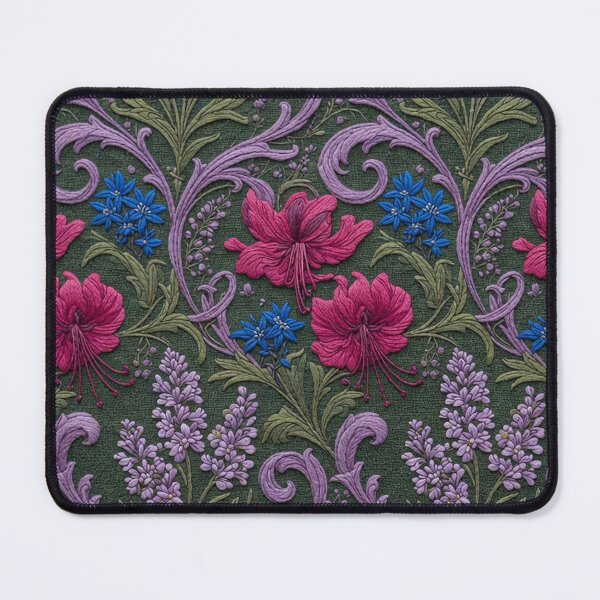 Item preview, Fuchsia & Lavender Floral Embroidery Pattern | Vintage Retro Botanical Seamless Design designed and sold by Ruta.