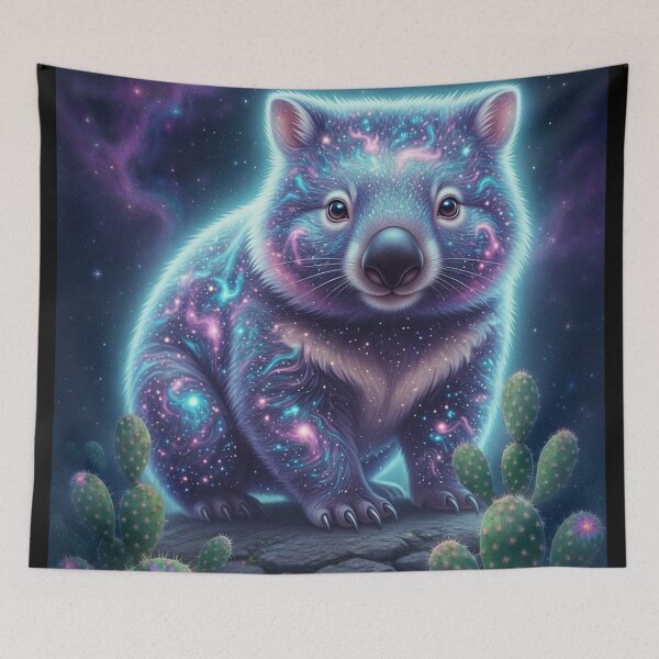Item preview, Wombat Australian Spirit Animal | Retro Arcade Carpet Psychedelic Wildlife Art designed and sold by Ruta.