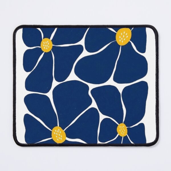 Item preview, : Blue Abstract Flowers - Bold Navy Floral Pattern Art  designed and sold by The-SilentPlace.