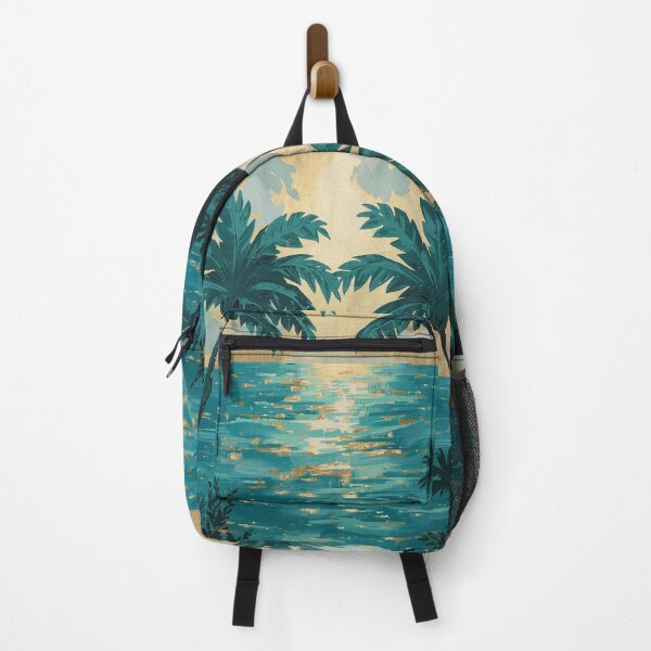 Item preview, Teal Gold Palm Trees Beach  designed and sold by SeaStarAlex.