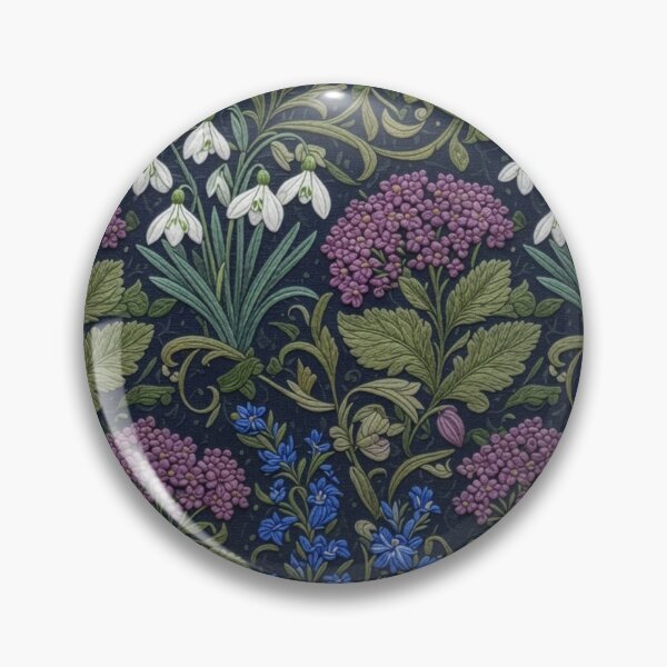 Item preview, Snowdrops Lilac & Bluebells floral embroidery pattern designed and sold by Ruta.