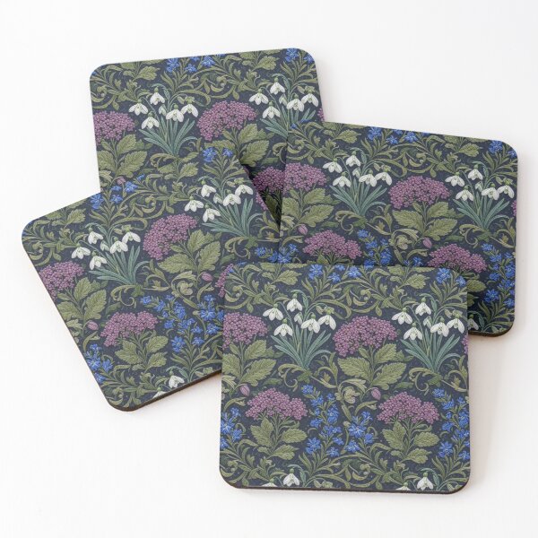 Item preview, Snowdrops Lilac & Bluebells floral embroidery pattern designed and sold by Ruta.