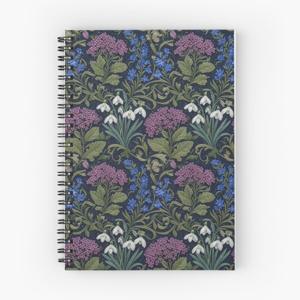 Item preview, Snowdrops Lilac & Bluebells floral embroidery pattern designed and sold by Ruta.