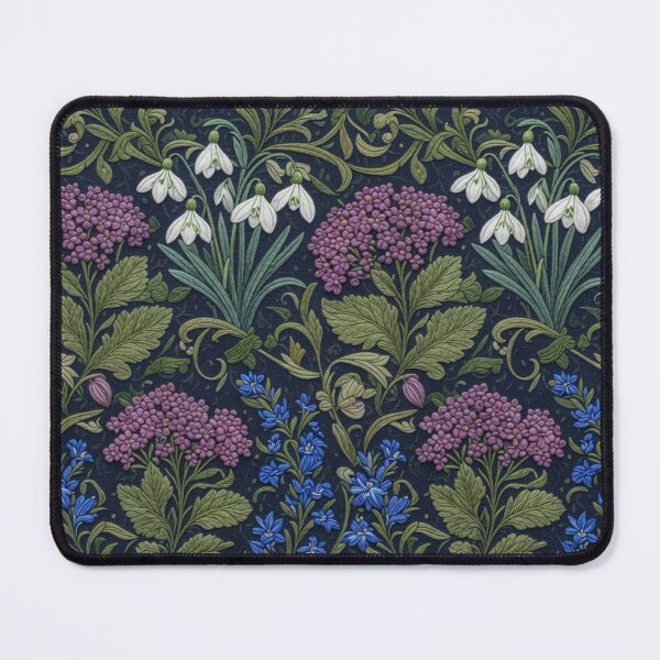 Item preview, Snowdrops Lilac & Bluebells floral embroidery pattern designed and sold by Ruta.