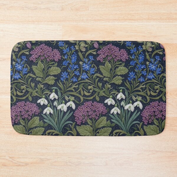 Item preview, Snowdrops Lilac & Bluebells floral embroidery pattern designed and sold by Ruta.