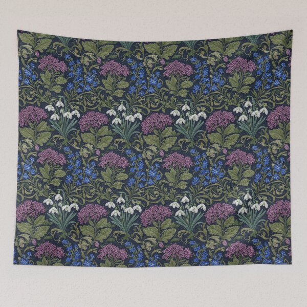Item preview, Snowdrops Lilac & Bluebells floral embroidery pattern designed and sold by Ruta.