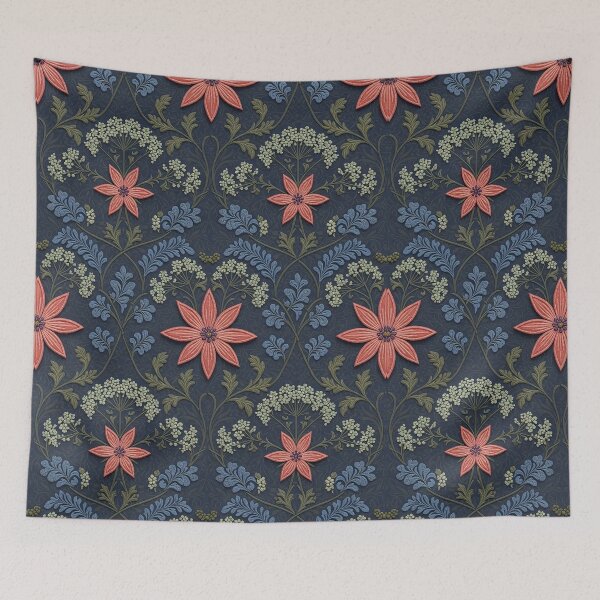 Item preview, Blue Foliage Vintage Retro Floral Pattern | Elegant Botanical Seamless Design designed and sold by Ruta.
