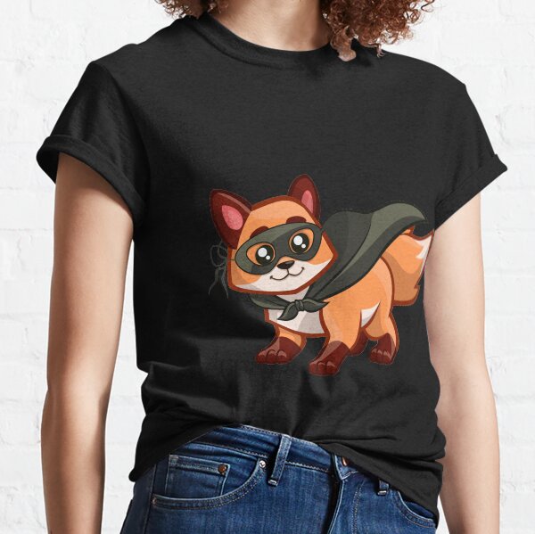 Cartoon cute fox with Zorro outfit Classic T-Shirt