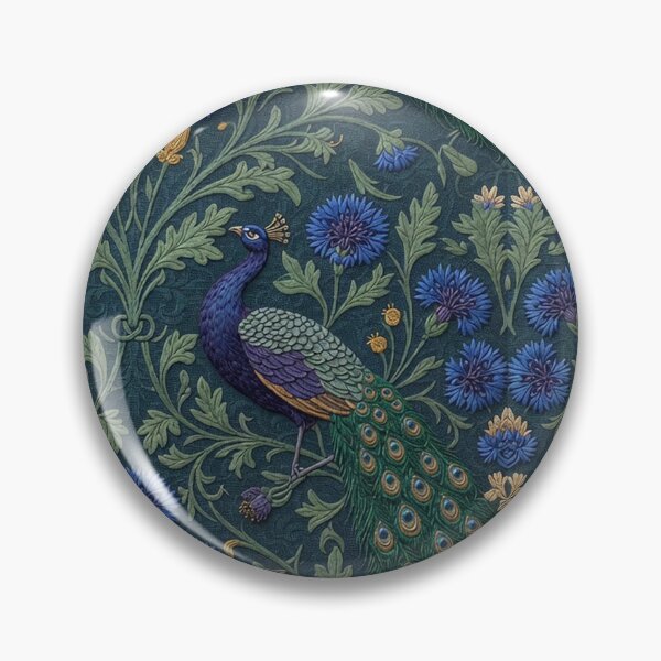 Item preview, Cornflowers and Peacock Embroidery Pattern | Vintage Boho Floral Seamless Design designed and sold by Ruta.