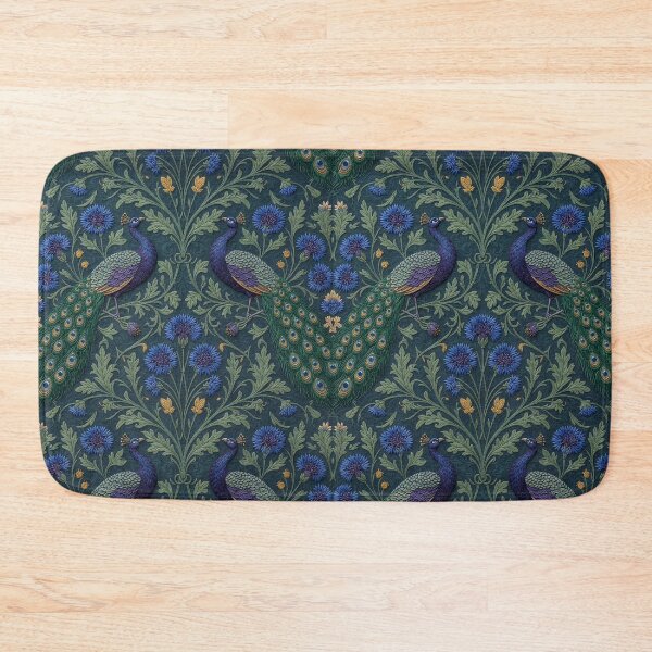 Item preview, Cornflowers and Peacock Embroidery Pattern | Vintage Boho Floral Seamless Design designed and sold by Ruta.