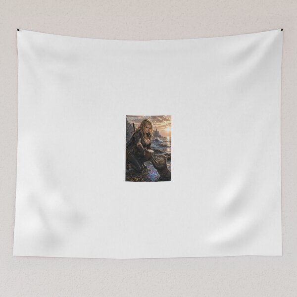 Item preview, Astrid Aurelia feeding a sea otter at sunset designed and sold by CathryneDelamort.