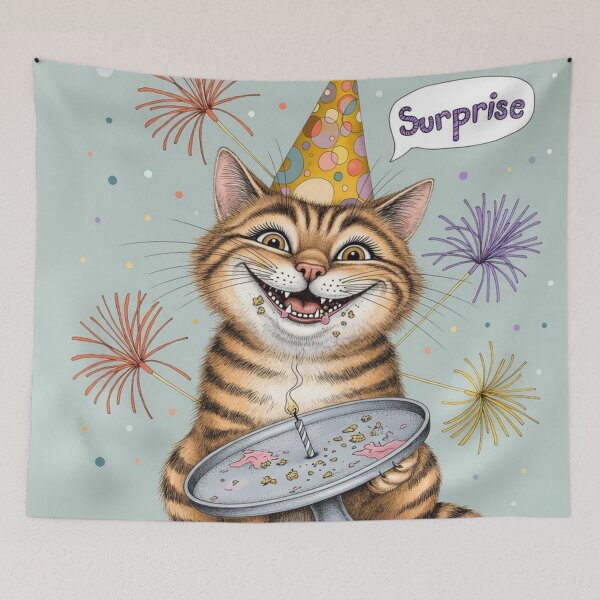 Item preview, Happy Birthday Cat | Cute Cat Birthday Card Greeting Illustration designed and sold by Ruta.