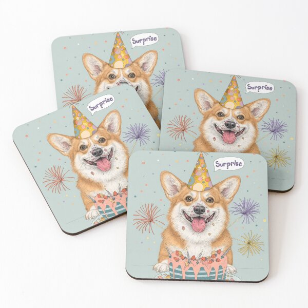 Artikelvorschau, Corgi-Hund | Niedliche Geburtstagsillustration für einen Pembroke Welsh Corgi entworfen und verkauft von Ruta.