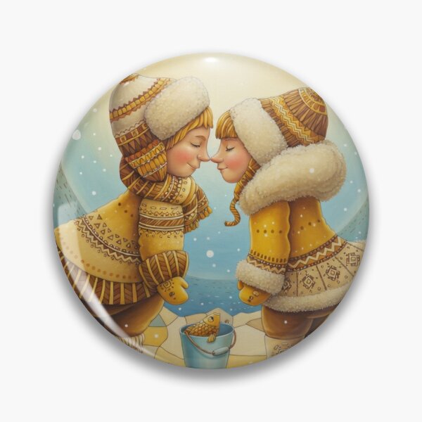 Item preview, Eskimo Kiss | Cute Winter Love Nose Kiss Romantic Couple Art designed and sold by Ruta.