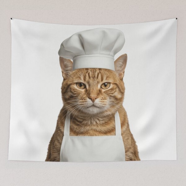 Item preview, Funny Domestic Shorthair Cat Chef Realistic Animal Cooking Humor Art designed and sold by LazyOwlStore.