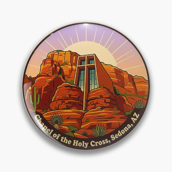 Item preview, Vintage Chapel of the Holy Cross Sedona Arizona Retro Travel Badge designed and sold by MT-Hub | Cute Aesthetic Art, Stickers & Phone Cases.